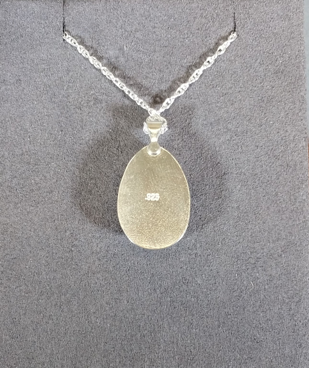 Wisconsin Moonstone Necklace, Sterling Silver, Blue Color Flash