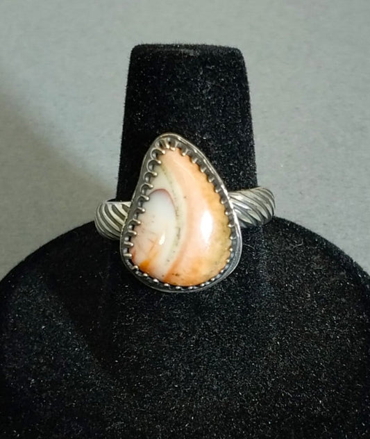 Thomsonite Ring Size 7 in Antiqued Silver