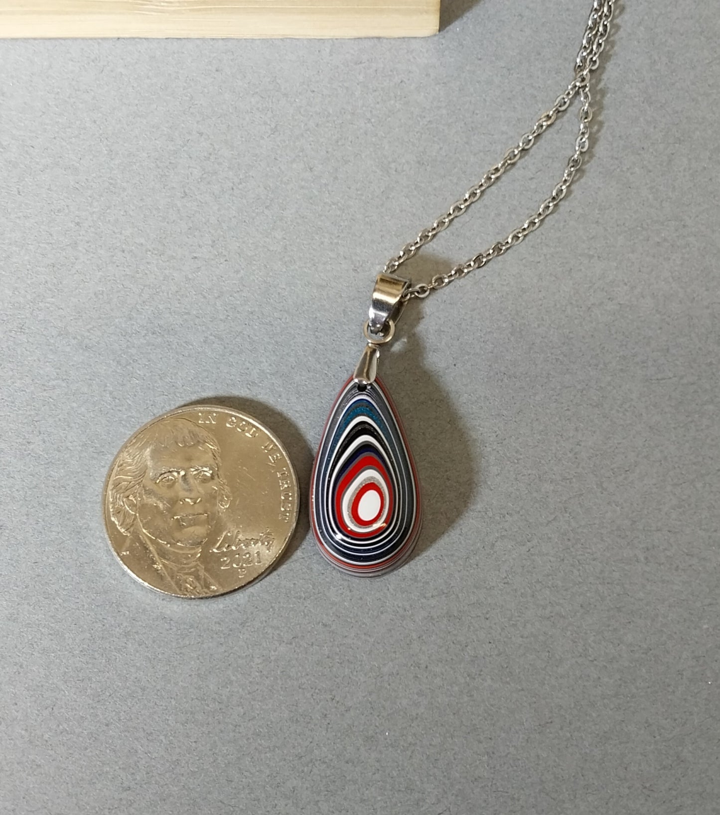 Fordite Necklace, Unique Shape, EB47