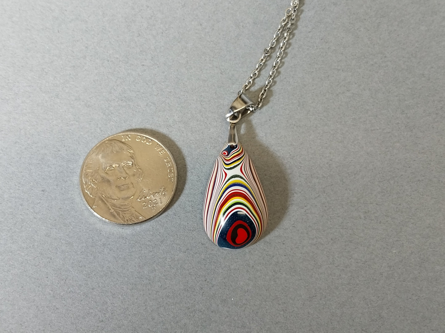 Fordite Pendant With Chain, Fordite Jewelry, EB51