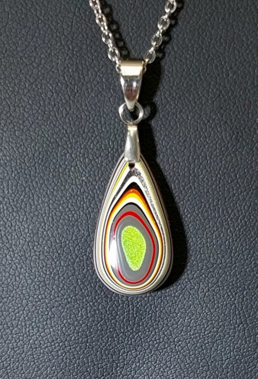 Fordite Necklace, Toledo Ohio Fordite, USA Handmade, EB44