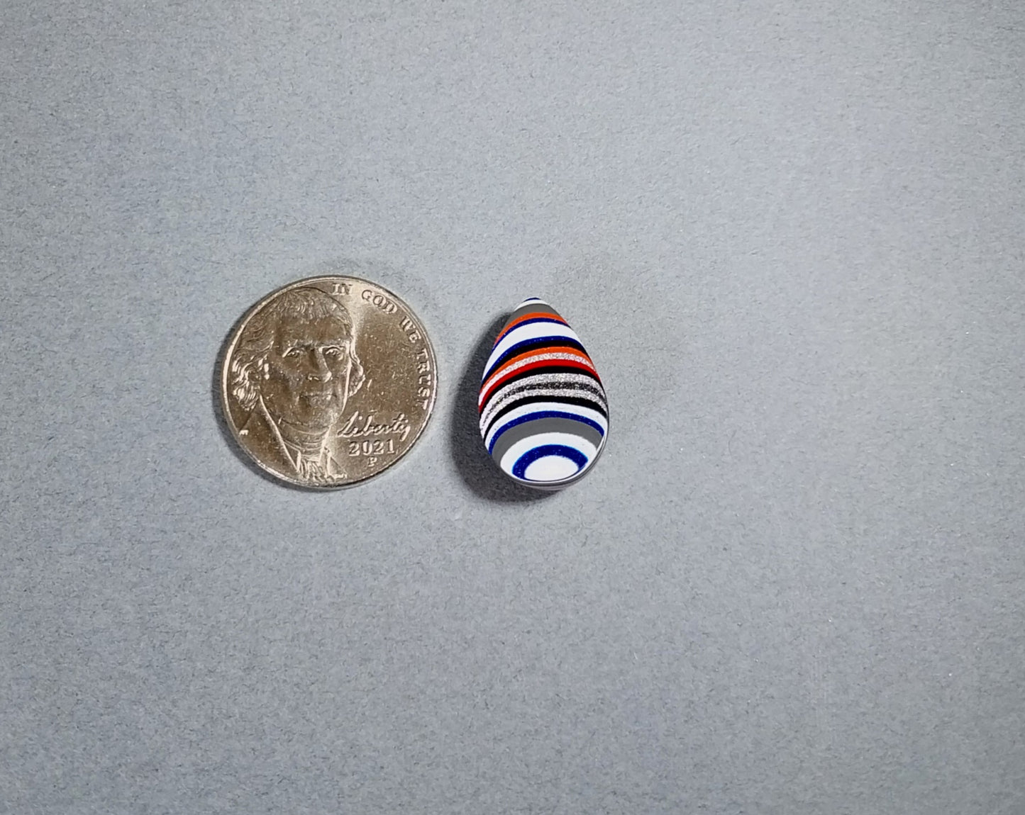 Fordite Cabochon in Tall Teardrop for Jewelry Making