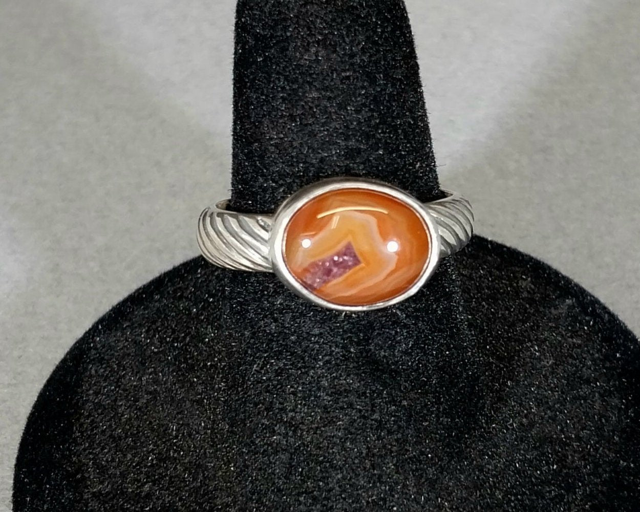 Lake Superior Amethyst Agate Silver Ring Size 7 Duluth MN Agate