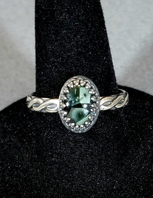 Wisconsin Made Michigan Greenstone Ring in Sterling Silver