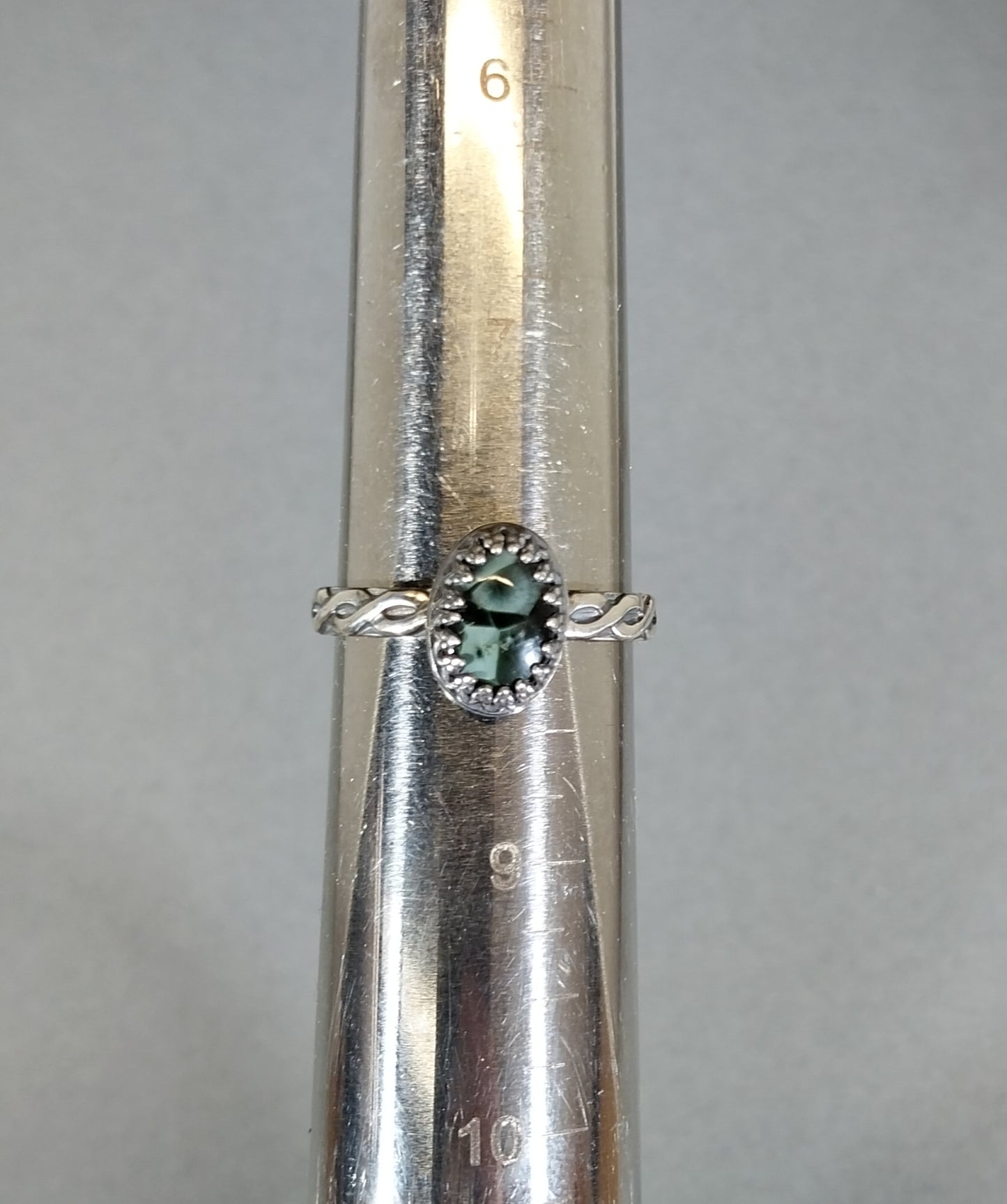 Wisconsin Made Michigan Greenstone Ring in Sterling Silver