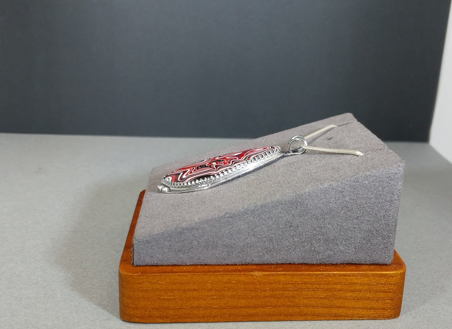 Fordite Necklace, Sterling Silver, Incredible Piece