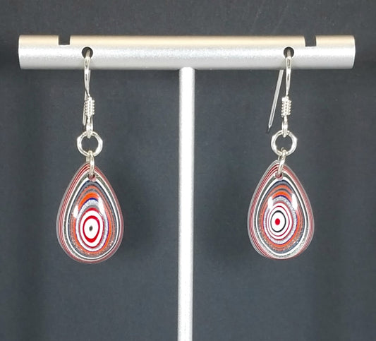 Premium Fordite Earrings With Silver Ear Wires