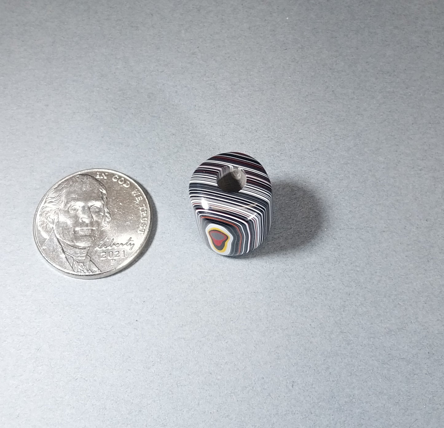 Fordite Bead, 16 x 14 mm, Fordite DIY Bead