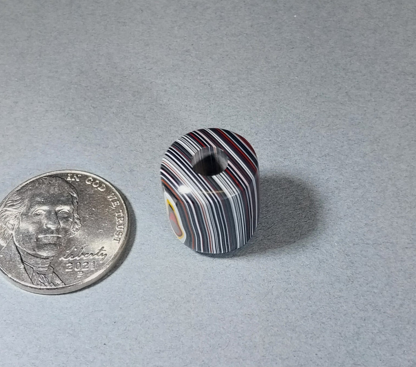 Fordite Bead, 16 x 14 mm, Fordite DIY Bead