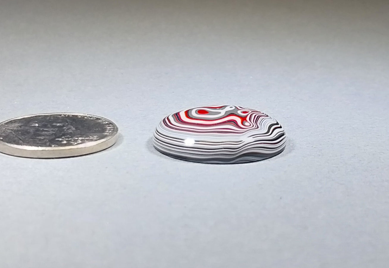 Fordite Cabochon, Domed Round