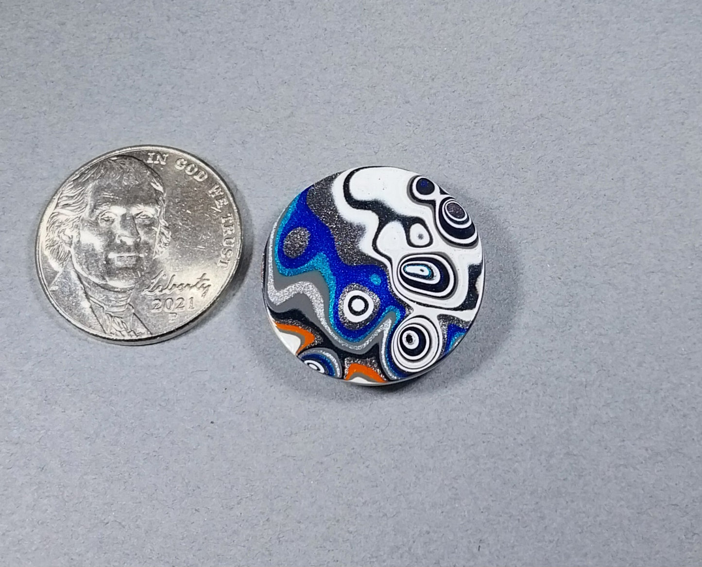 Fordite Cabochon, Domed Round