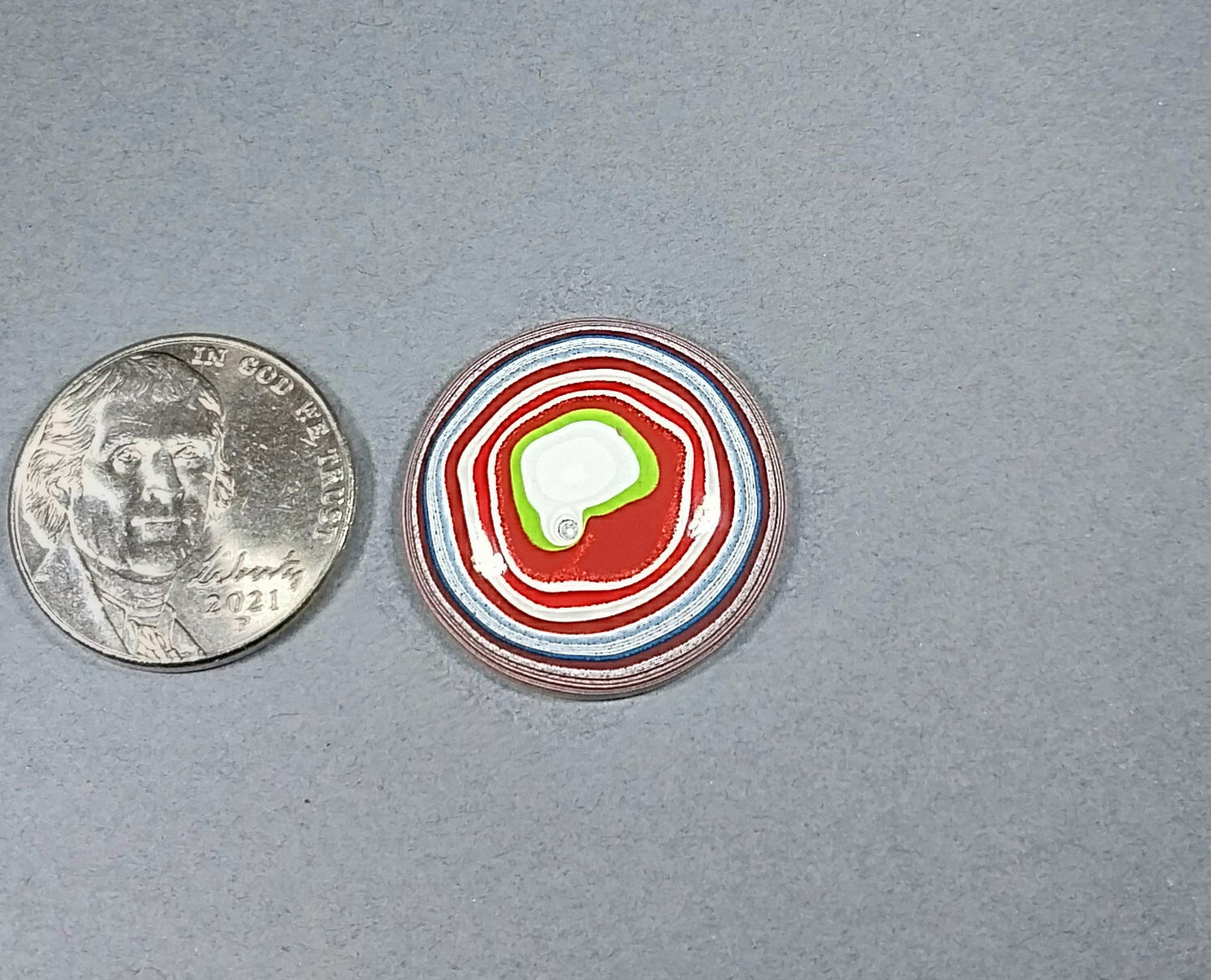 Large Round Fordite Cabochon with Low Dome