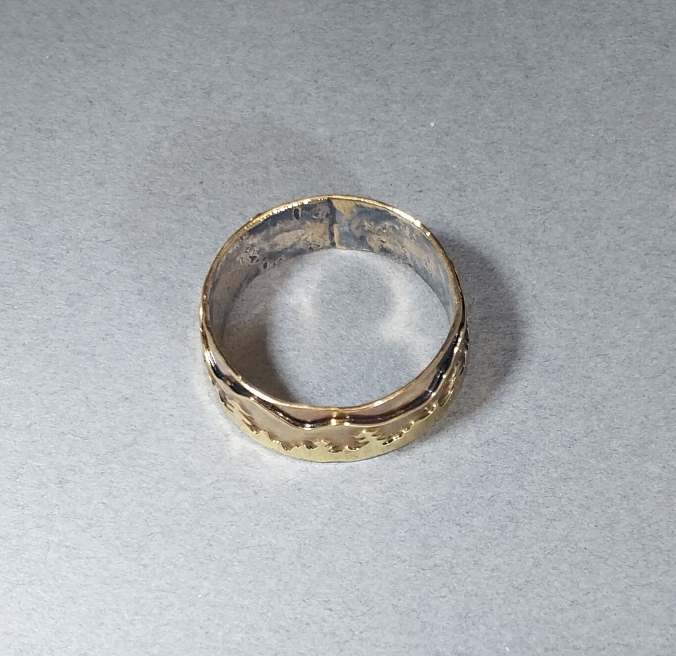 Mountain Landscape Brass Ring, W/O