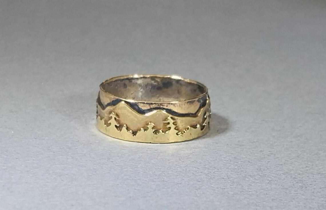 Mountain Landscape Brass Ring, W/O