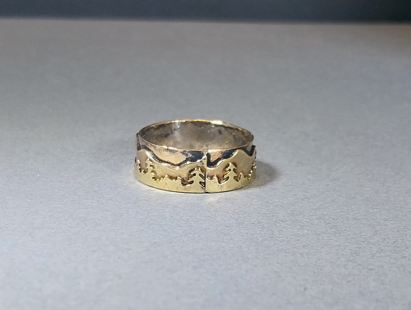 Mountain Landscape Brass Ring, W/O