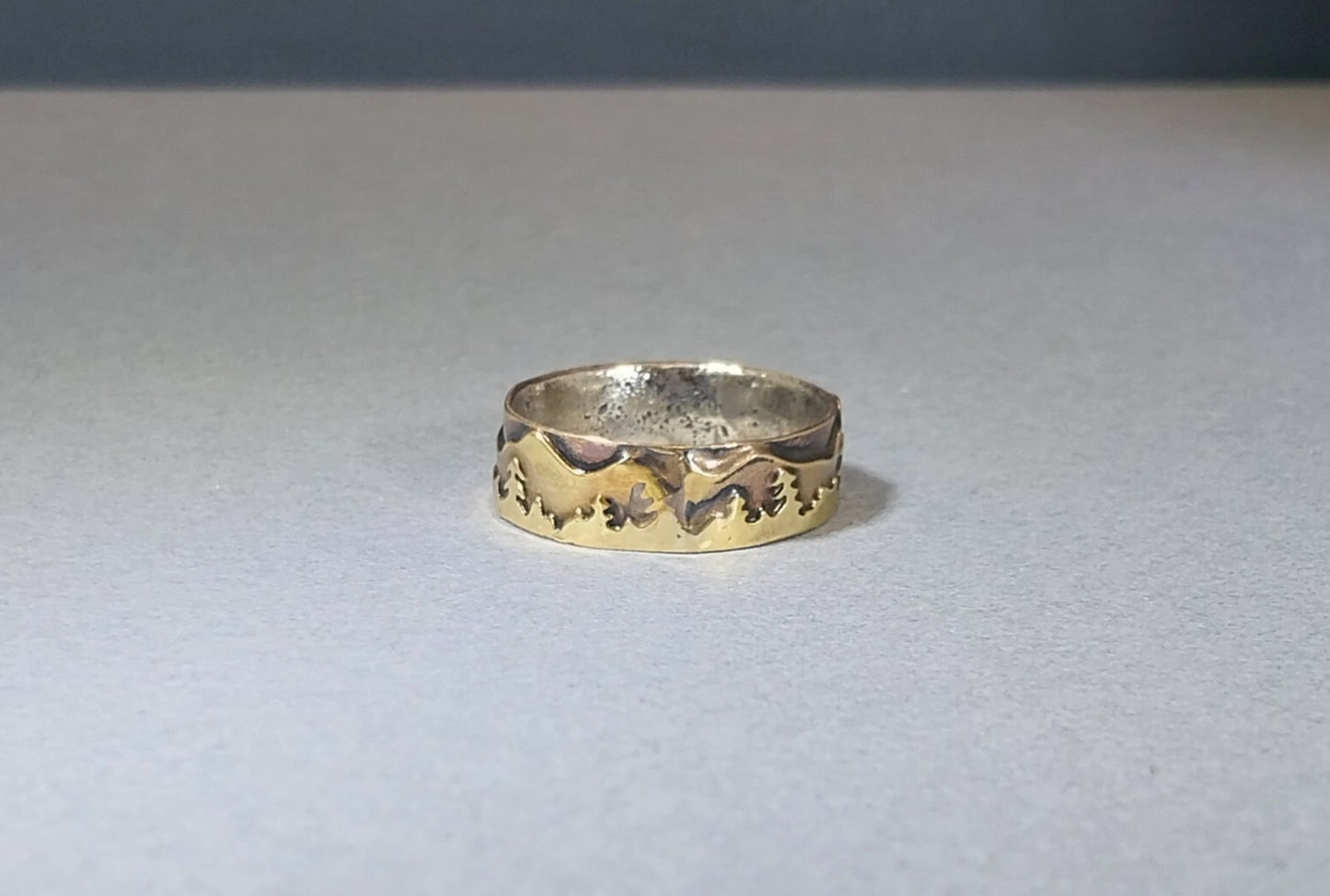 Mountain Landscape Brass Ring, W/O