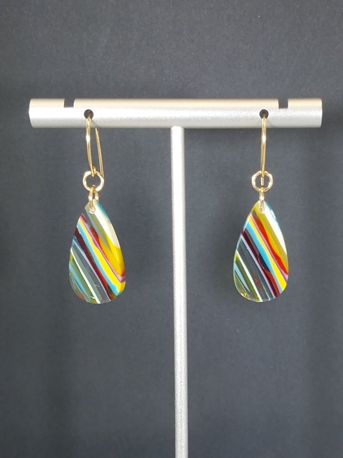 Surfite Earring, Gold Filled Ear Wires, Recycled Surf Board Resin, Surf Jewelry, Colorful Earrings