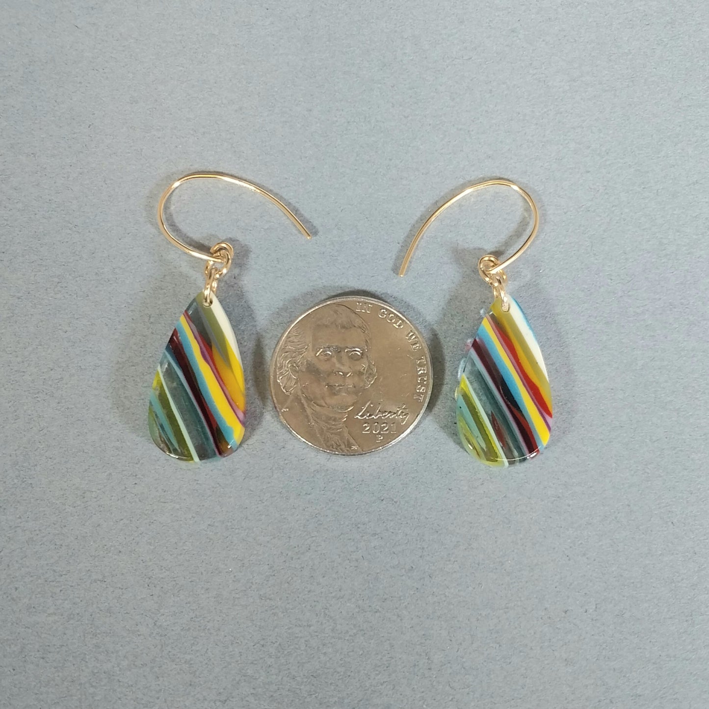 Surfite Earring, Gold Filled Ear Wires, Recycled Surf Board Resin, Surf Jewelry, Colorful Earrings