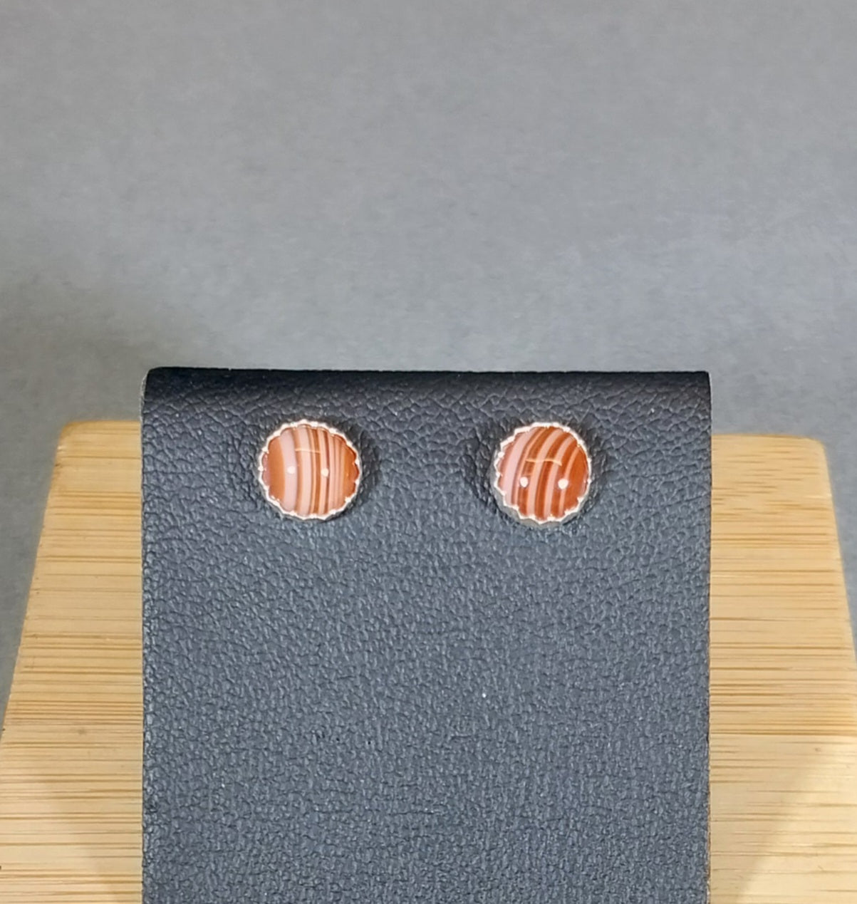 Lake Superior Agate Sterling Earring, TINY Minnesota Agate Earrings