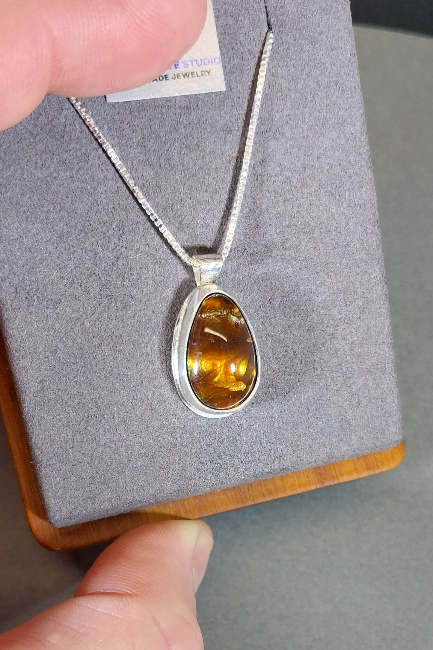 Arizona Fire Agate Necklace with Amazing Color