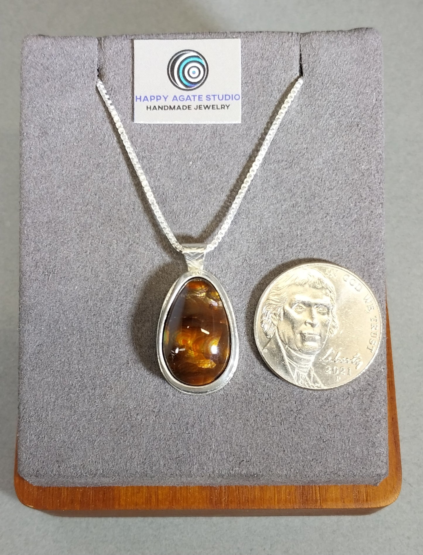 Arizona Fire Agate Necklace with Amazing Color