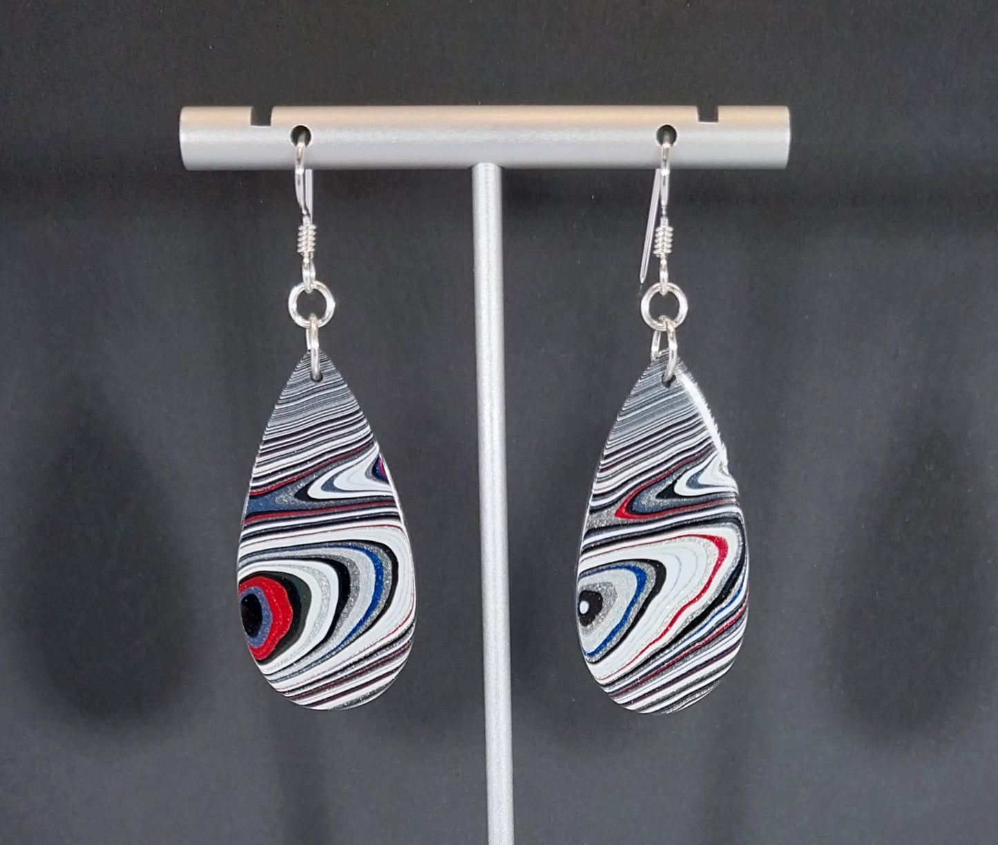 Fordite Earrings Oversize Set Sterling Ear Wires