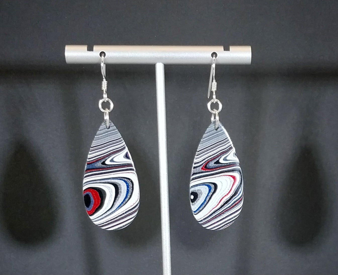 Fordite Earrings Oversize Set Sterling Ear Wires