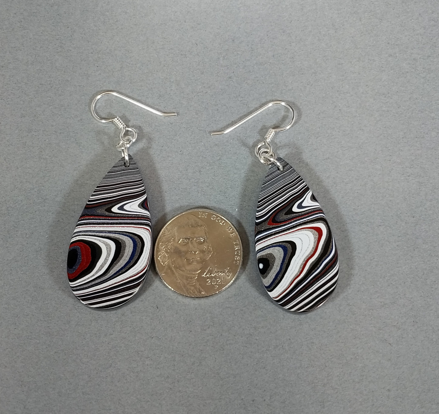 Fordite Earrings Oversize Set Sterling Ear Wires