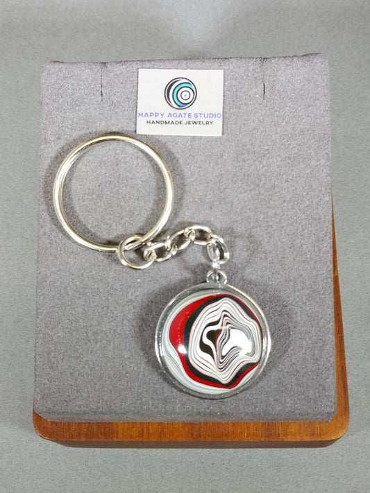 Fordite Keychain, Dad Gift, Boyfriend Gift