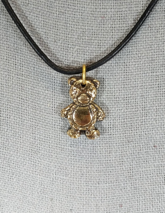 Bronze Teddy Bear Necklace, W/O