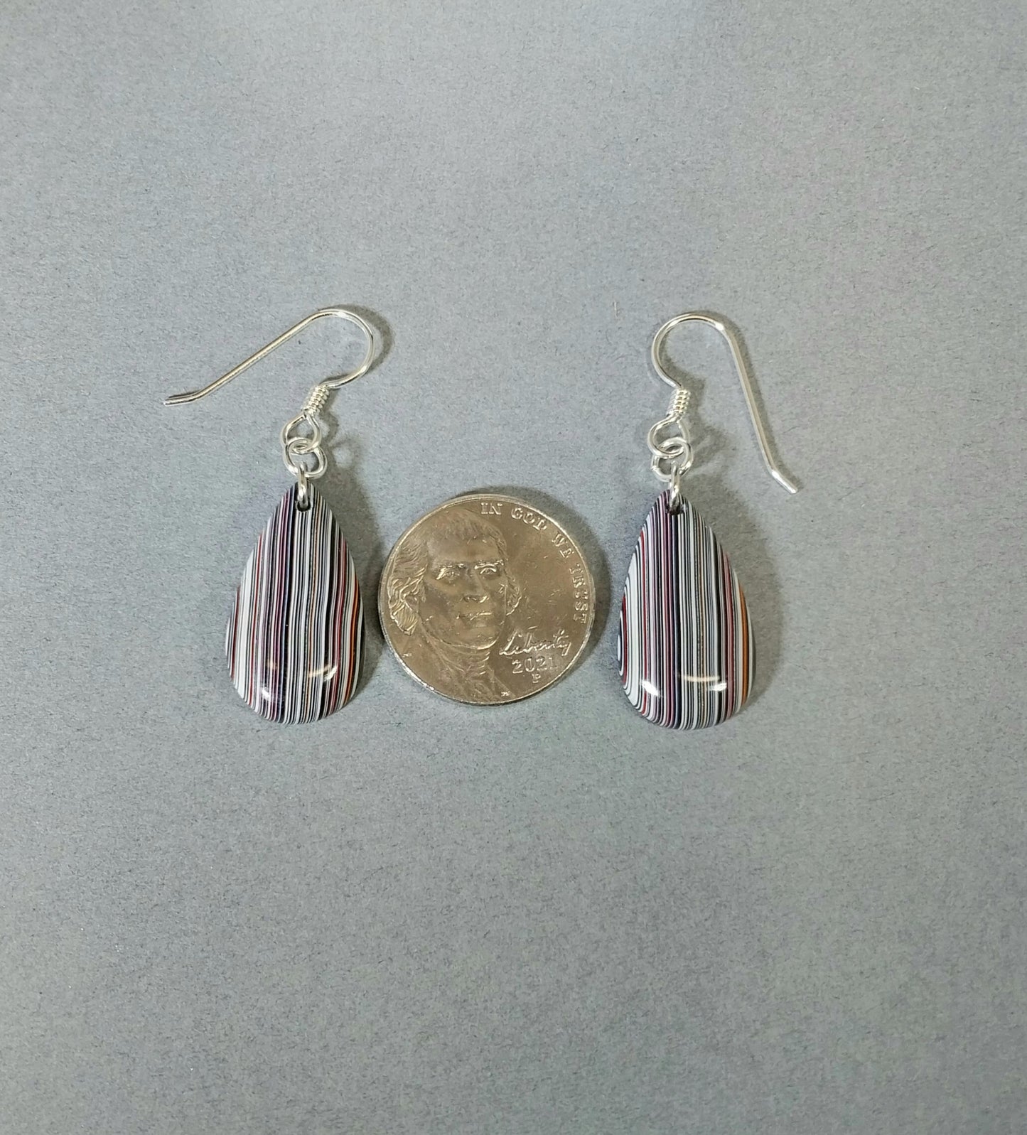 Fordite Earrings with Sterling Silver Ear Wires