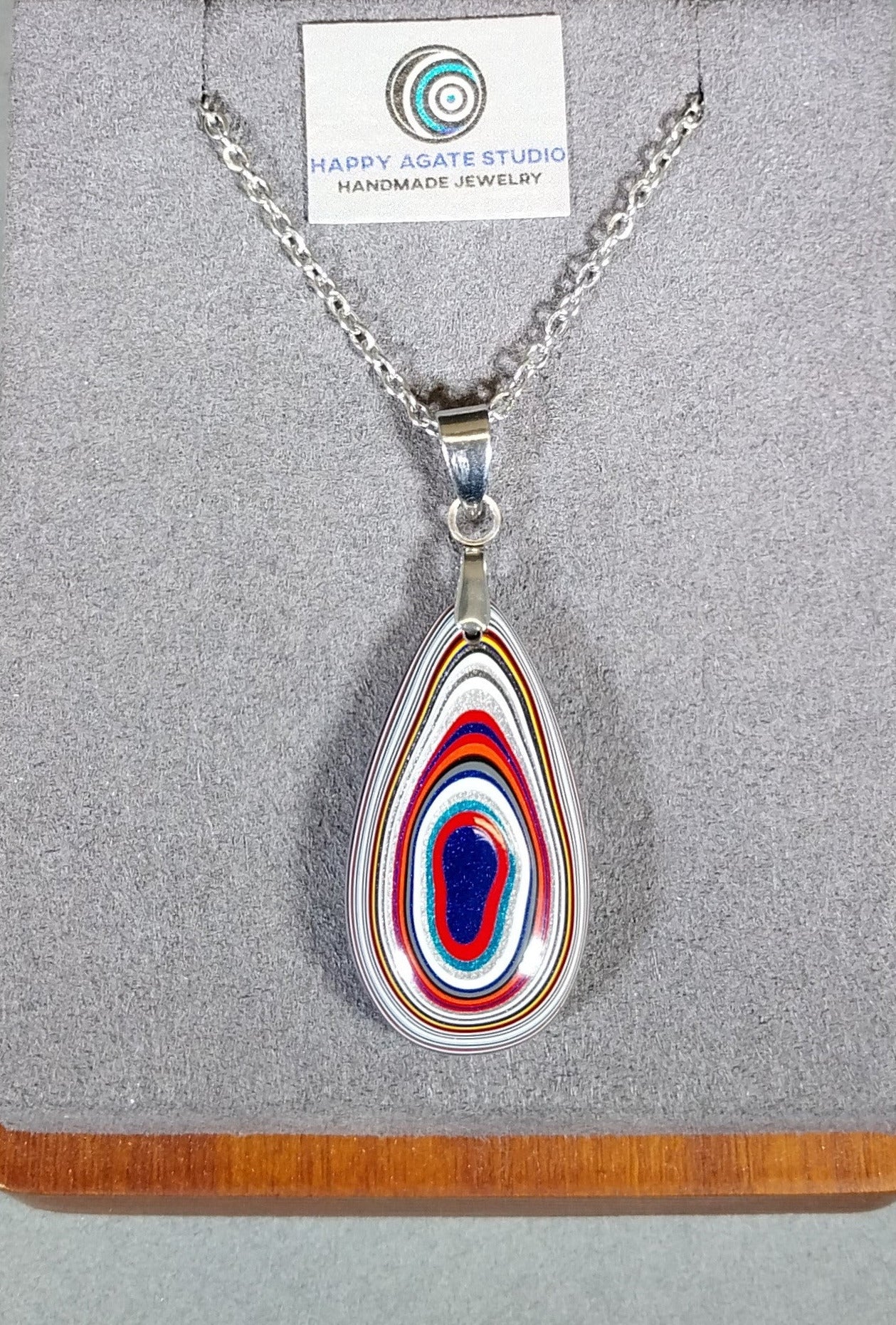 Fordite Necklace, Fordite Jewelry, USA Veteran Handmade, EB55