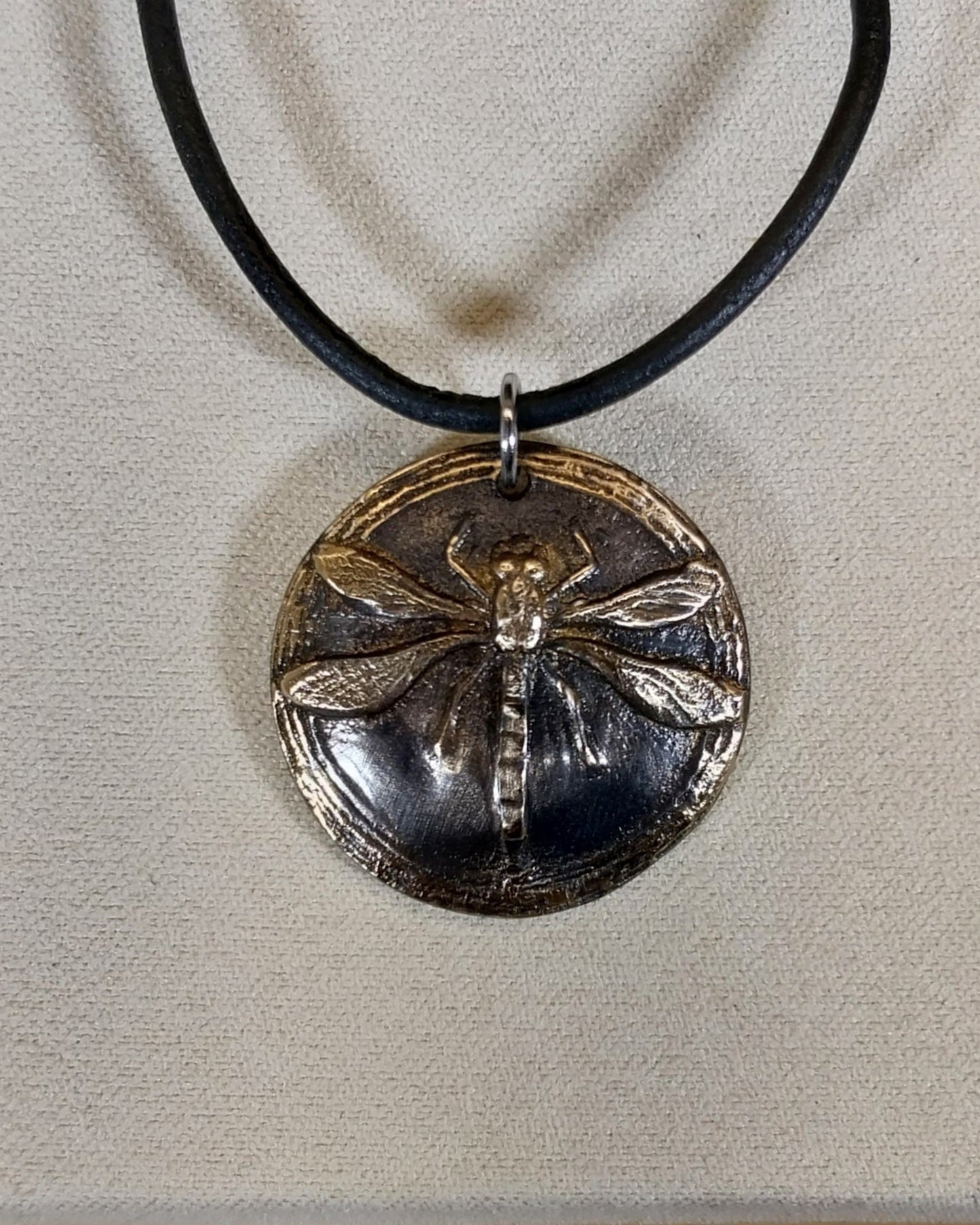 Dragonfly Medallion, Bronze with Leather Cord, W/O