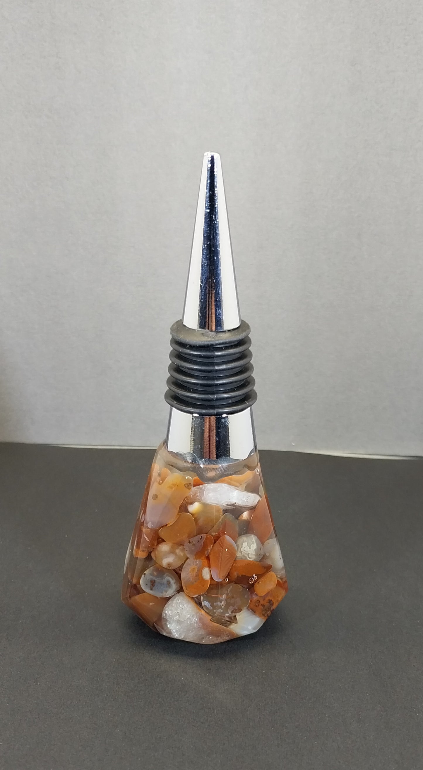 Lake Superior Agate Wine Bottle Topper, W/O