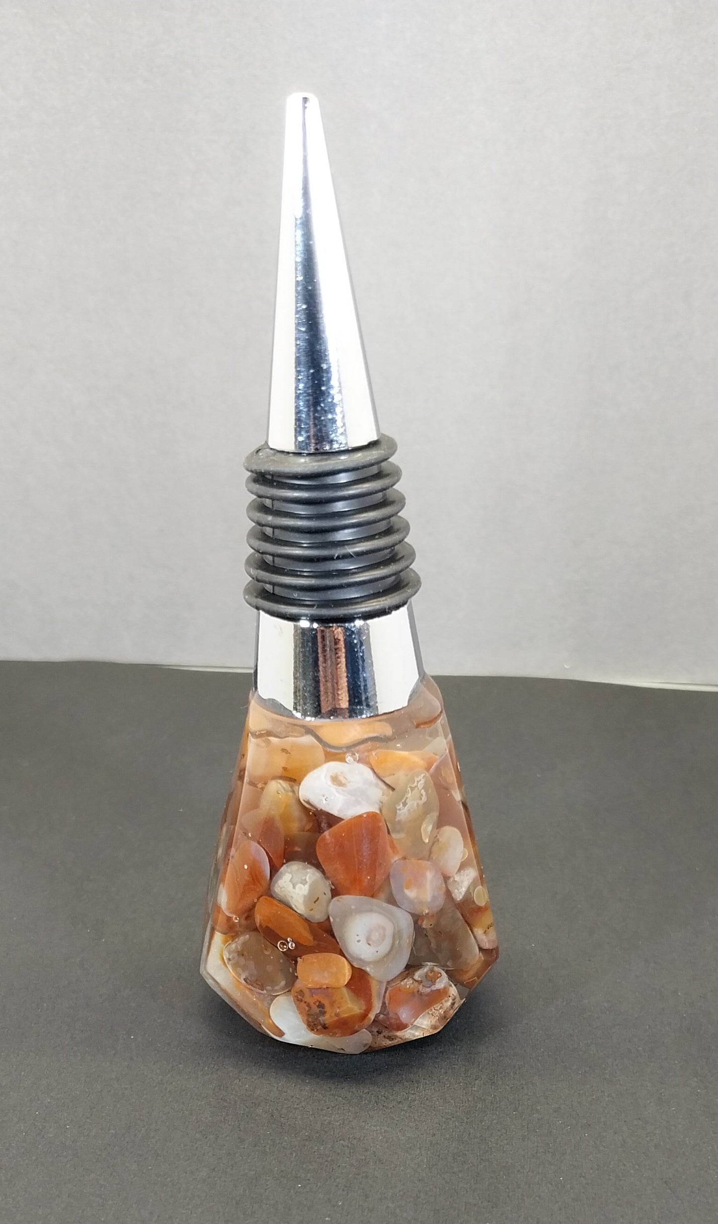 Lake Superior Agate Wine Bottle Topper, W/O