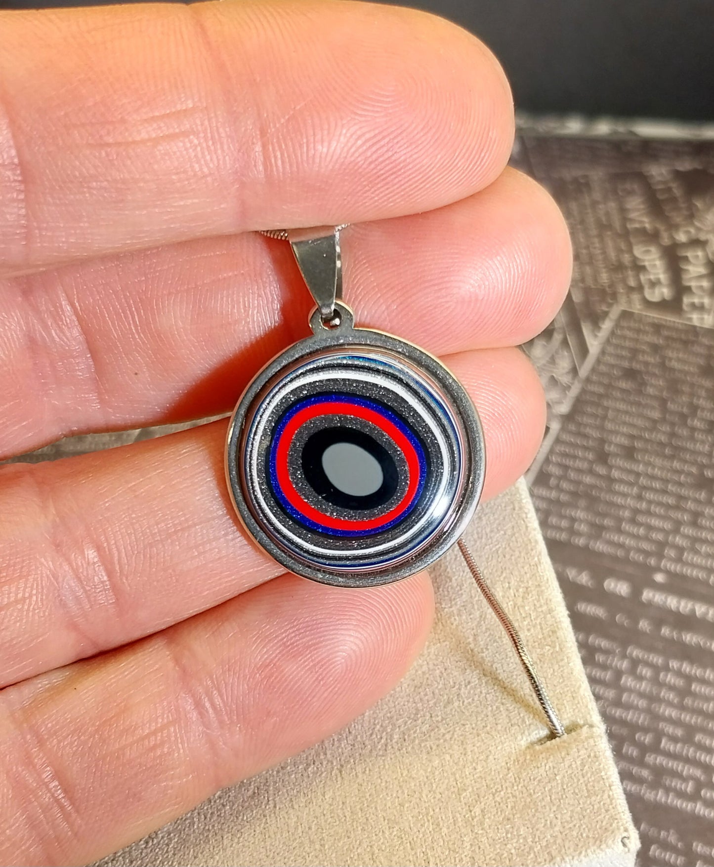 Fordite Necklace, Toledo Ohio Fordite, USA Handmade, EB44