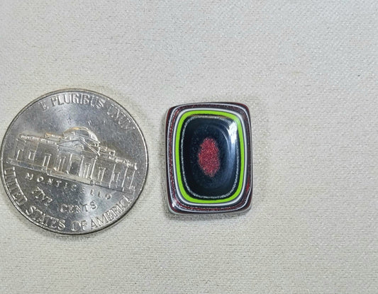 Fordite Cabochon, SMALL Rectangle Bright Green