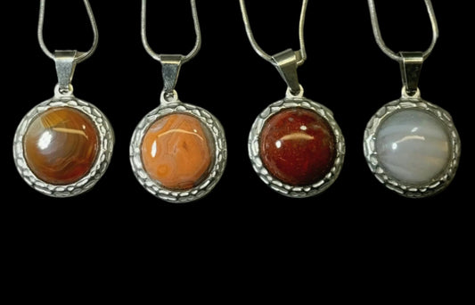 Lake Superior Agate Necklaces, Pick Yours, Stainless Steel, W/O