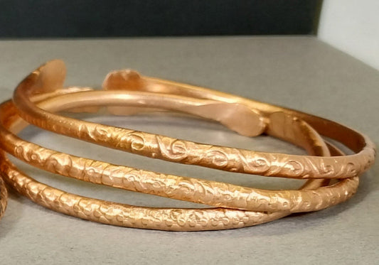 Copper Bracelet, Shiny, Choose Your Pattern, 3+ mm, Pure Copper, Copper Cuff, W/O (Copy)