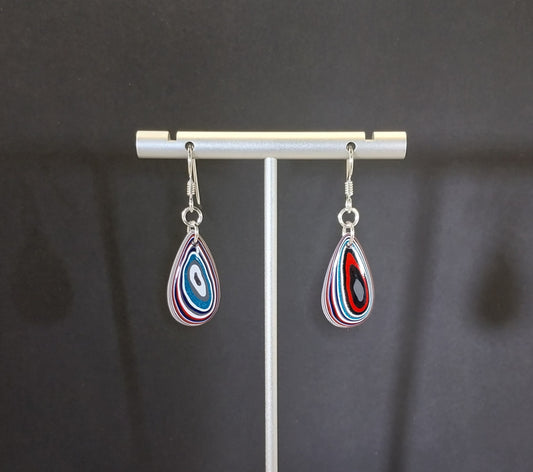 Premium Fordite Earrings With Silver Ear Wires