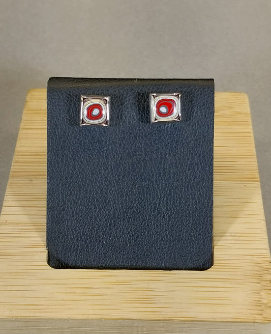 Wisconsin Made Fordite Stud Earrings Corvettite Fordite