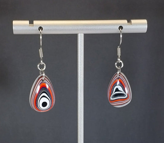 Fordite Earring Surgical Steel Ear Wires, W/O