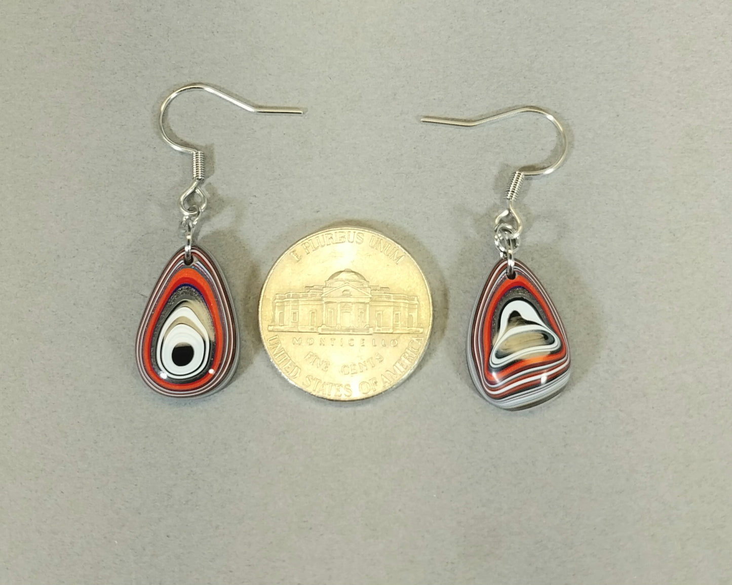 Fordite Earring Surgical Steel Ear Wires, W/O