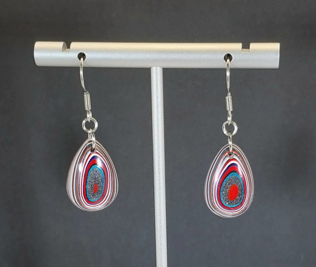 Fordite Earrings with Surgical Steel Ear Wires, W/O