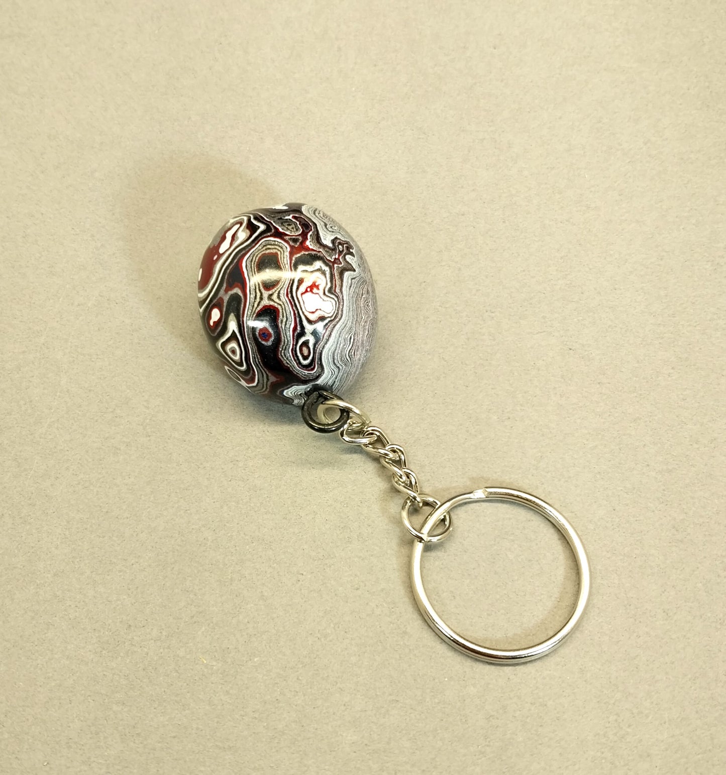 Fordite Keychain with Michigan Fordite