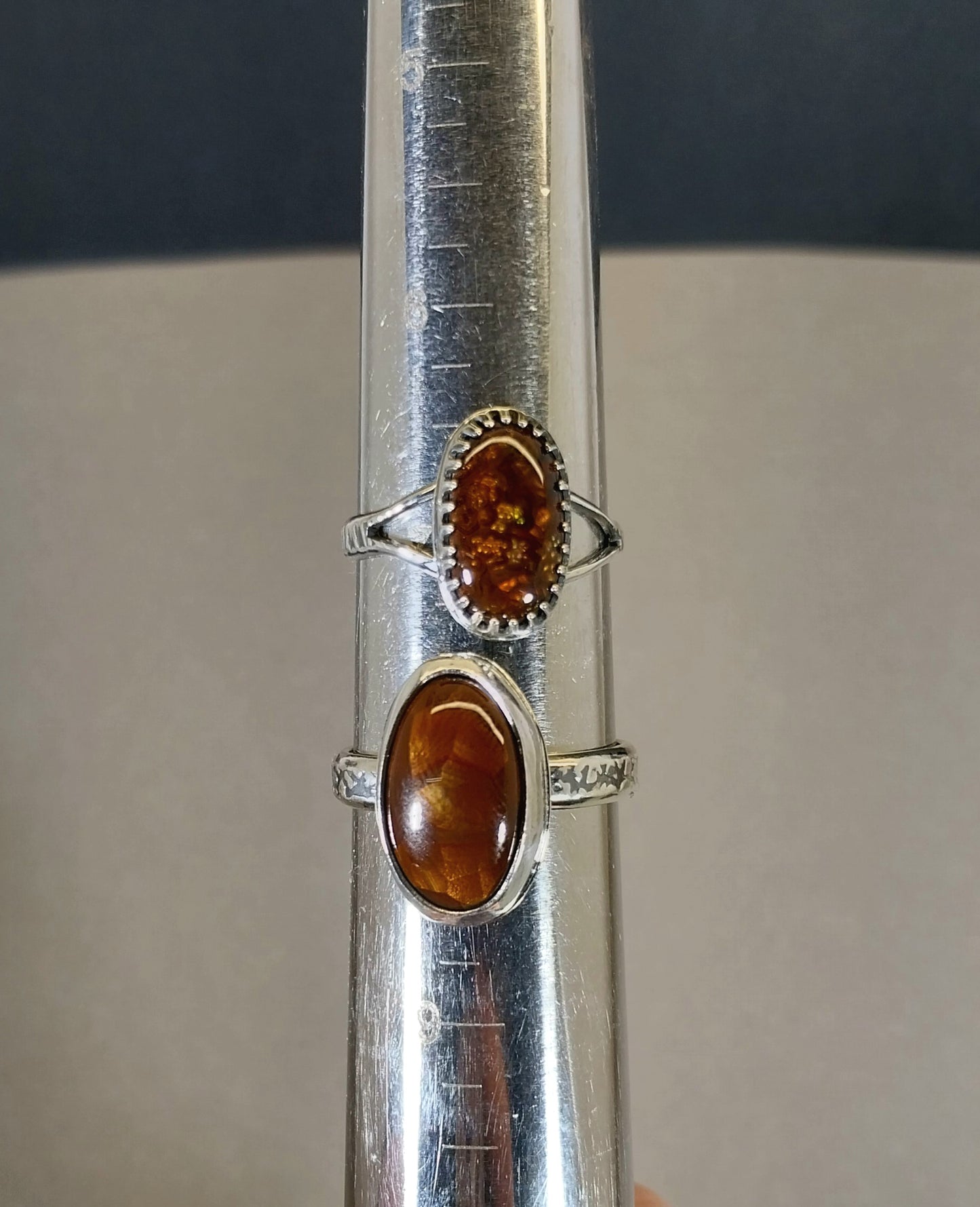 Fire Agate Sterling Silver Rings, Pick Your Size 6-8