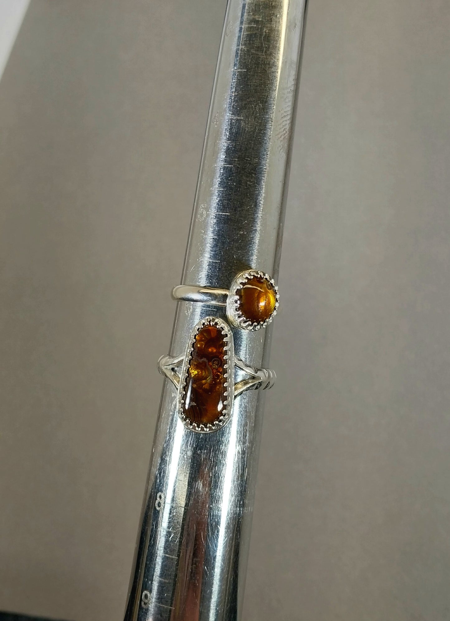 Fire Agate Sterling Silver Rings, Pick Your Size 6-8