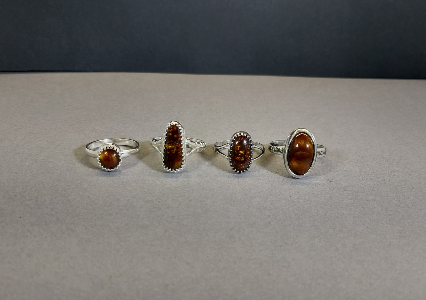 Fire Agate Sterling Silver Rings, Pick Your Size 6-8
