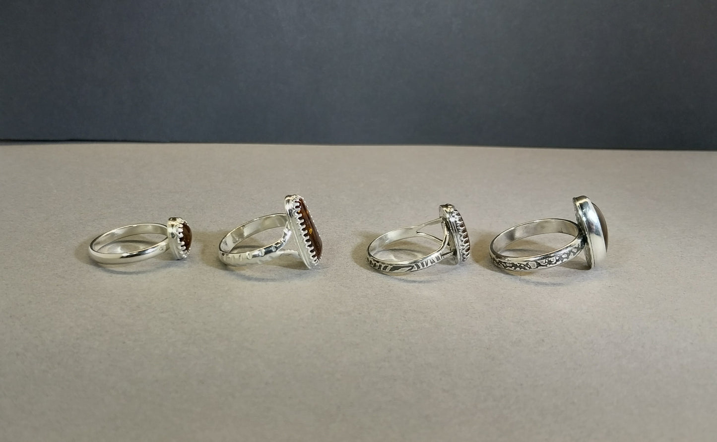 Fire Agate Sterling Silver Rings, Pick Your Size 6-8