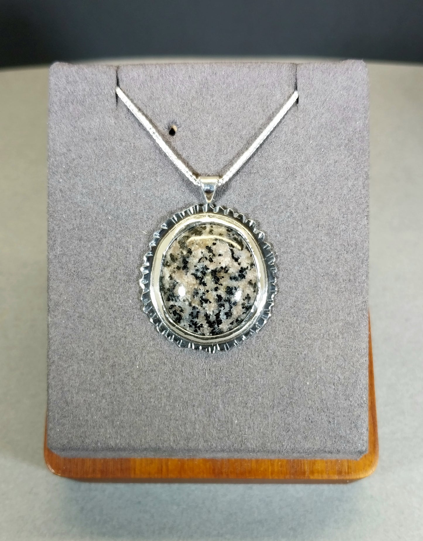 Lake Superior Emberlite Sterling Silver Necklace Fancy Textured Back